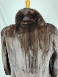 Fully Stranded Natural Ranch Mink Coat with Trench Cuffs