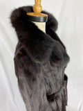 Fully Stranded Black Dyed Mink Coat with Black Dyed Sable Collar by Alan Cherry