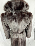 Fully Stranded Black Dyed Mink Coat with Black Dyed Sable Collar by Alan Cherry