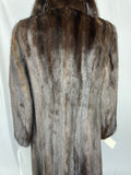 Fully Stranded Black Diamond Double Breasted Mink Coat With Belt