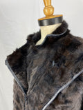 Ebony Dyed Mink Segment And Leather Piped Jacket by Eugene's