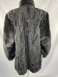 Black Dyed Persian Paw Jacket with Black Mink Trims By Bernhart Hammermann