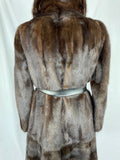 Stranded Natural Ranch Mink Coat With Detachable Skirt By Myers