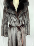 Fully Stranded Black Dyed Mink Coat with Black Dyed Sable Collar by Alan Cherry