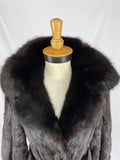 Fully Stranded Black Dyed Mink Coat with Black Dyed Sable Collar by Alan Cherry