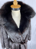 Fully Stranded Black Dyed Mink Coat with Black Dyed Sable Collar by Alan Cherry