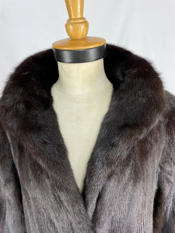 Fully Stranded Natural Black Diamond Mink Coat