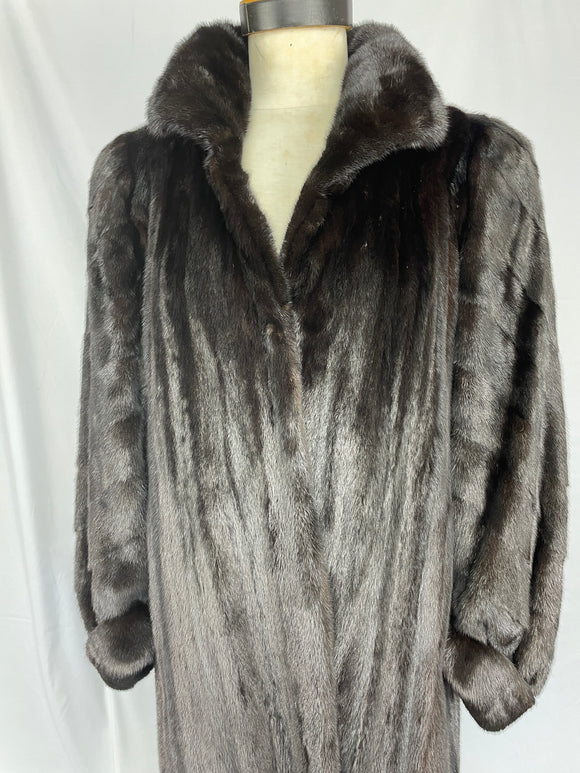 Fully Stranded Natural Black Diamond Mink Coat by Feitel's