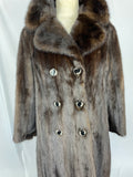 Fully Stranded Black Diamond Double Breasted Mink Coat With Belt