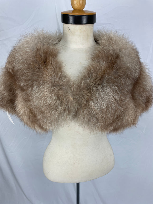 Vintage Natural Crystal Fox Cape