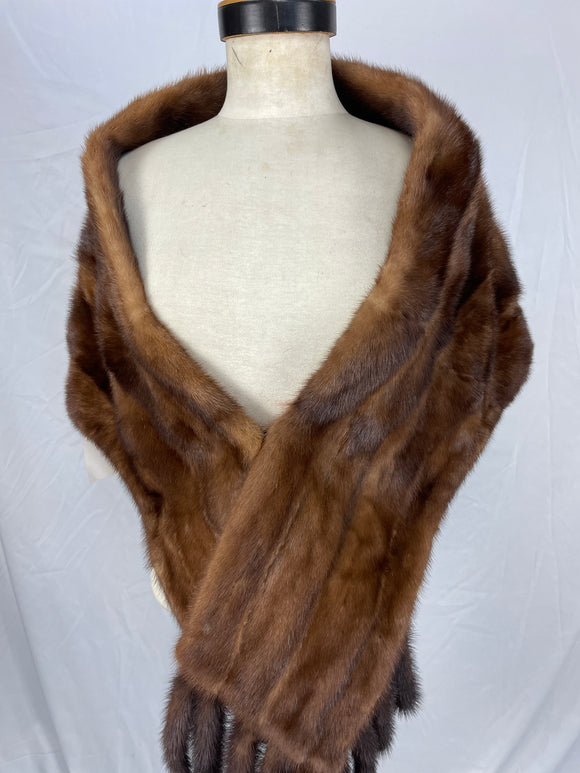Natural Demi-Buff Mink Stole With Fingers