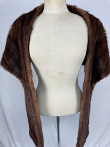 Vintage Brown Dyed and Stripped Marmot Stole by Ajax