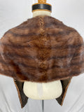Vintage Brown Dyed and Stripped Marmot Stole by Ajax